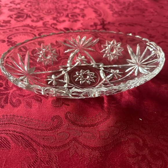Anchor Hocking Other - Vintage ANCHOR HOCKING Early American Prescut EAPC Glass Oval Dish Starbust